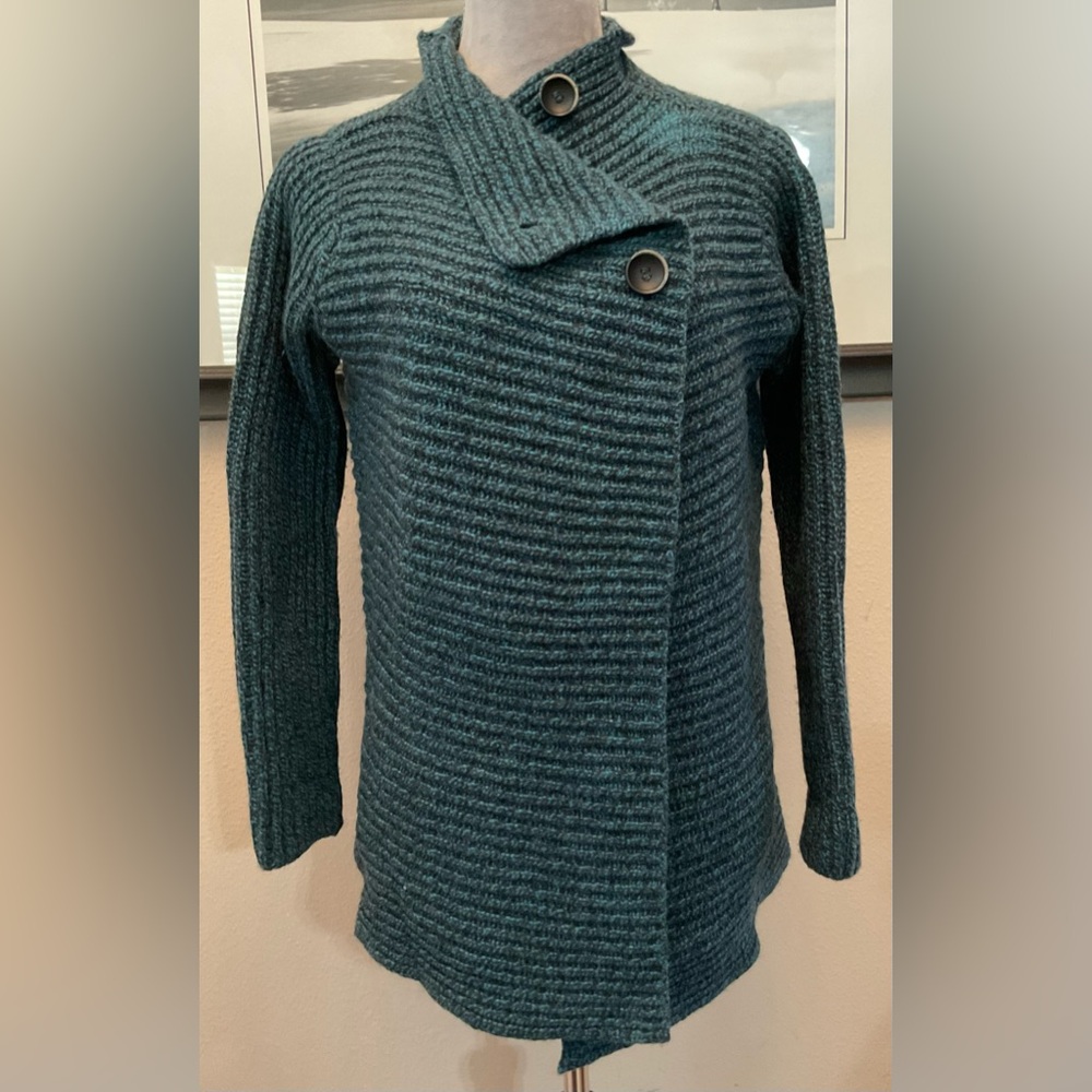 Fisherman Out of Ireland Merino Wool/Cashmere Rib Cardigan MSRP $245 size small - Picture 2 of 7